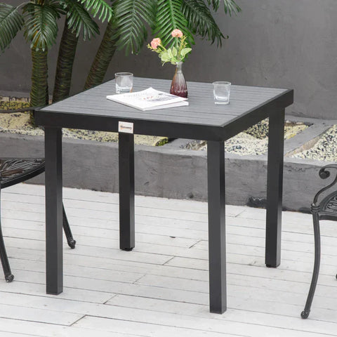Rootz Outdoor Dining Table - Garden Table - Aluminum Table - Garden Furniture - Lounge Furniture - Aluminum/Plastic - Black - 80 x 80 x 74 cm