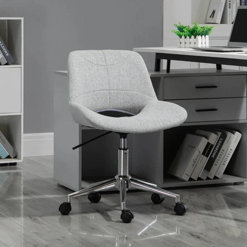 Rootz Office Chair - Height Adjustable - 360° Rotatable - Up To 110 Kg - Metal Frame - Light Gray - 49 x 56.5 x 73-82.5 cm