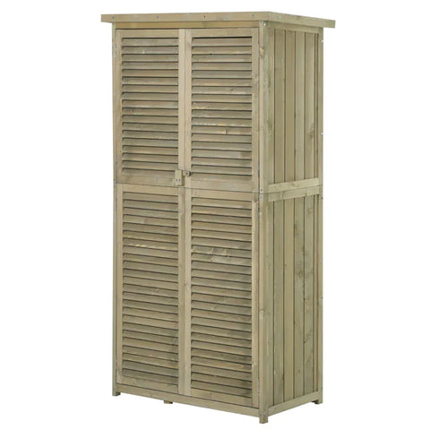 Rootz Tool Shed - Garden Cabinet - Asphalt Roof - 4 Compartments - Grey - 87 x 46.5 x 160 cm