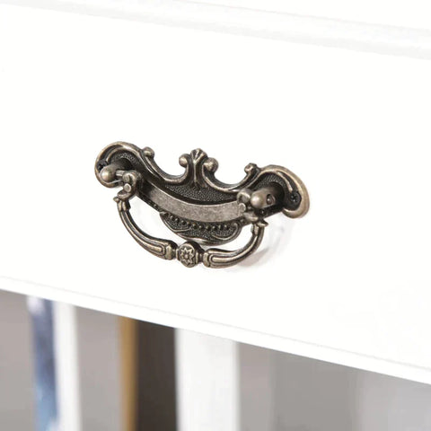 Rootz Desk - Desk With Removable Shelf - Study Table - Console Table - Computer Desk -  Writing Desk With 4 Drawers - Home - Office - White