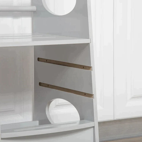 Rootz Kids Opstapkruk - Kids Learning Tower - Opstapkruk - Kruk Staand - Met 3 Treden - Grijs - 40 x 50 x 90 cm