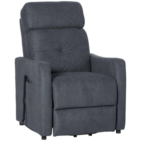 Rootz Electric Recliner - Tv Chair - Armchair With Stand-up Aid - Stand-up Chair With Reclining Function And Remote Control - Polyester Fabric - Steel - Grey - 71 x 94 x 104 cm
