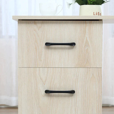 Rootz Computer Desk - Desk - Computer Table - Office Table - Work Table - Shelf With 3 Drawers - Chipboard - Natural - 120 x 49 x 72 cm