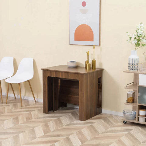 Rootz Dining Table - Folding Table - Extendable - Smooth Surface - Wood + Steel - Brown - 60-180 x 85 x 75cm