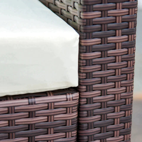 Rootz Polyrattan-Gartenmöbel-Set – Garten-Set – Lounge-Set – Lounge-Set – Lounge-Möbel mit Beistelltisch – Kissen – Braun – 75 L x 67 B x 64 H cm