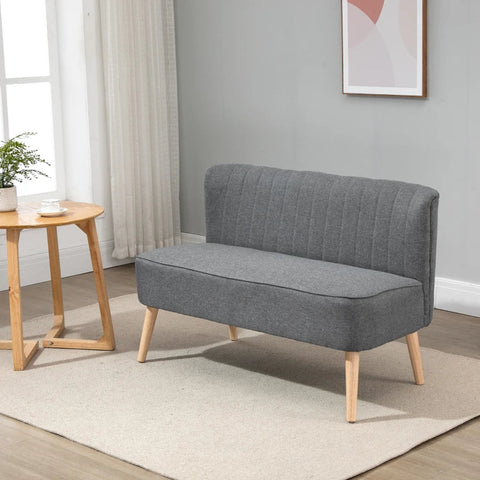 Rootz Sofa - Sofa Seating - 2-seater Sofa - Lounge Sofa - Light Gray - 117 x 56.5 x 77 cm