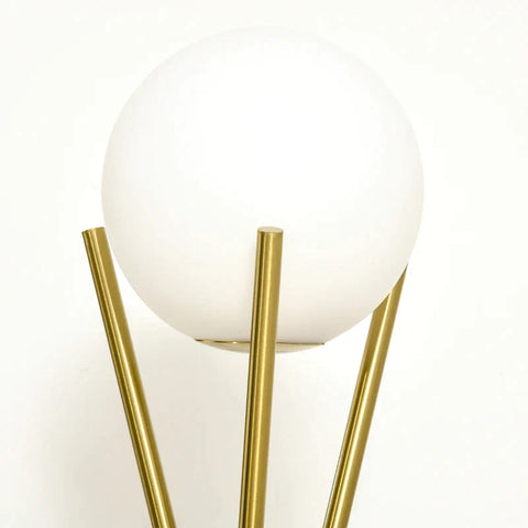 Rootz Floor Lamp - Tripod Floor Lamp - Tripod Design - Gold + White - 56.5L x 56.5W x 174H cm