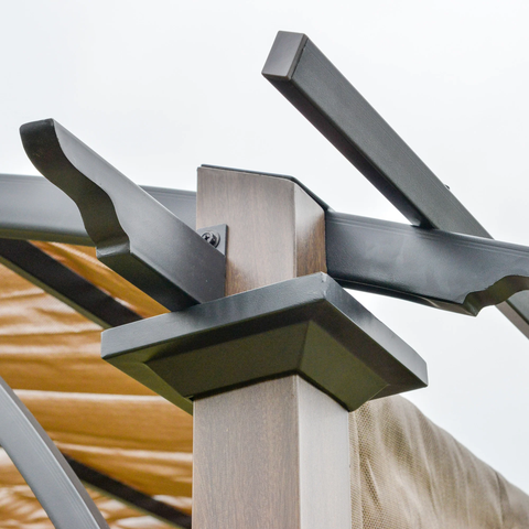 Rootz Pavilion - Pergola - Steel - UV resistant - Coffee brown - 3.45 x 3.45 x 2.5 m