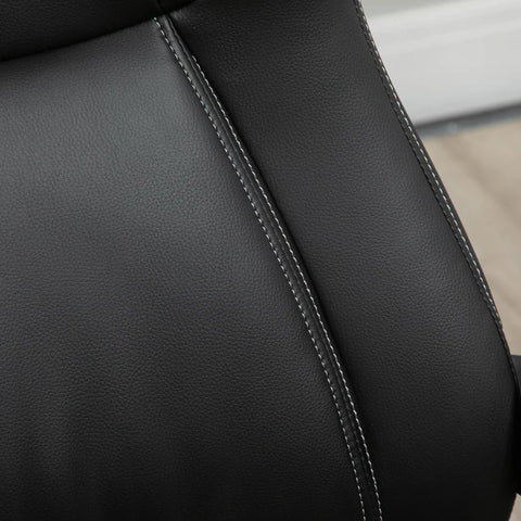 Rootz Office Chair - Desk Chair - Faux Leather - Soft Padding - Height Adjustable - Black - 71 cm x 69 cm x 122 cm