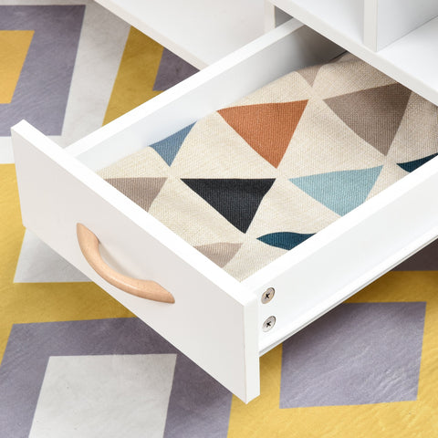 Rootz Coffee Table - Coffee Table - Drawers - Storage Space - TV Furniture - White - Natural - Processed Wood