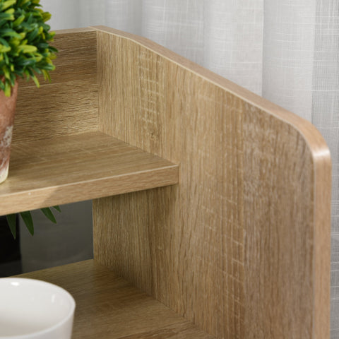 Rootz Bedside Table - Drawer - Open Storage Space - Shelf - Solid Wood - White - Brown - 37 x 30 x 48 cm