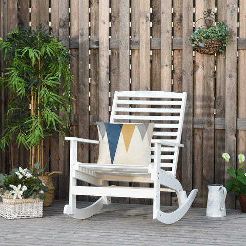 Rootz Garden rocking chair - Garden chair - Bamboo Plywood - White - 70 x 100 x 95.5 cm