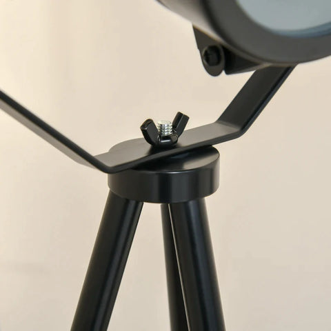 Rootz Stehleuchte – Stativ-Stehleuchte im Industriedesign – Metall – Schwarz – 58 L x 58 B x 136 H cm