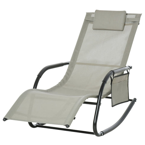 Rootz Rocking Chair - Garden Chair - Beach Chair - Relax Chair - Balcony - Black - 150cm x 62cm x 88cm