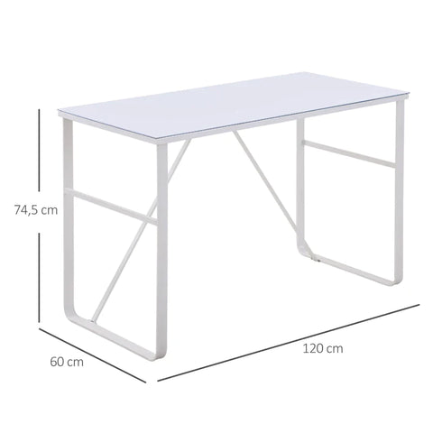 Rootz Desk - Gaming Desk - Office Desk - Computer Desk - Computer Table - Office Table - PC Table - Work Table - White - 120 x 60 x 74.5 cm