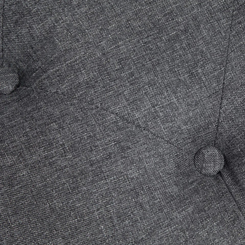 Rootz Bank - Bank Met Opbergruimte - Gestoffeerde Bank - Kruk - Commode - Linnen Touch - Rubberhout - Donkergrijs - 116 x 44 x 58 cm