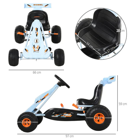 Rootz Go-Kart – Kinderfahrzeug – Kinderspielzeug – verstellbarer Sitz – Kinder – Kinderauto – 97 x 66 x 59 cm