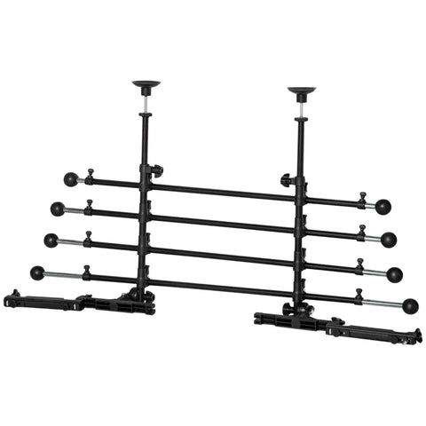 Rootz Divider - Dog Car Divider - Dog Car Partition - Height and Width Adjustable - Steel + ABS - Black - 85-140W x 40-50H cm