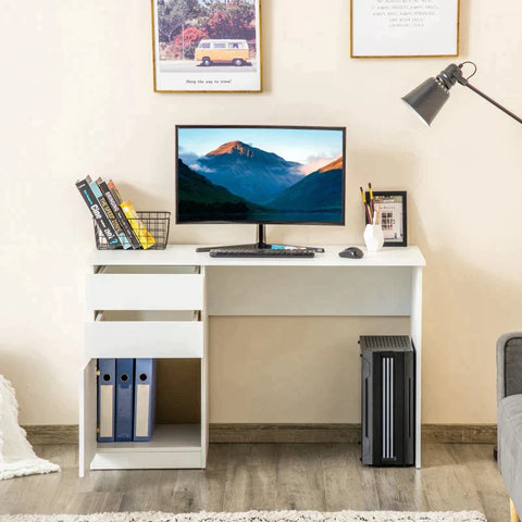 Rootz Desk - Computer Desk - Printer Table - Spaanplaat - MDF - Home - Office - Wit - 120cm x 50cm x 75cm