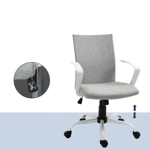 Rootz Office Chair - Desk Chair - Computer Chair - 360° Swivel Wheels - Grey - 61 x 61 x 89-99 cm