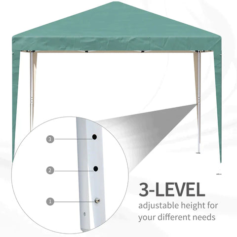 Rootz Gazebo - Pop-up Gazebo - Garden Gazebo - Foldable Party Tent - Garden Tent - UV Protection - Steel + Oxford - Green - 2.95 x 2.95 m