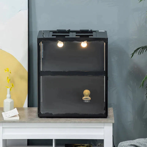 Rootz Terrarium - Reptielenterrarium - Reptielenbox - Zwart - 60cm x 40cm x 70,5cm