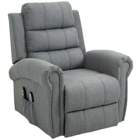 Rootz Electric Stand-up Chair - Massage Chair - Electric Lift Chair - Relaxation Chair - Therapeutic Massage Chair - Remote Control Chair - Linen Gray - 98 X 96 X 105 Cm
