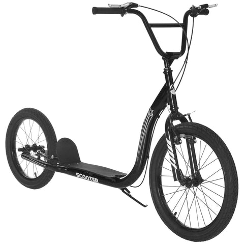 Rootz Children's Scooter - Scooter - Height-adjustable - City Scooter - Kickboard - With 16''/20'' Pneumatic Tires - Black - 156 x 68 x 101-108 cm