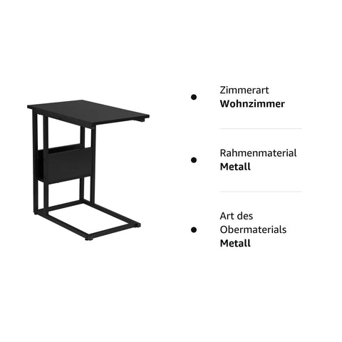 Rootz Coffee Table - Side Table - End Table - Lounge Table - Living Room Table - Accent Table - Black - 55x36x59.5cm