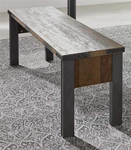 Rootz Living Room Bench - Seating - Lounge Seat - Furnishing Stool - Daybed - Ottoman - Old Wood NB Replica - 140 x 44 x 35 cm