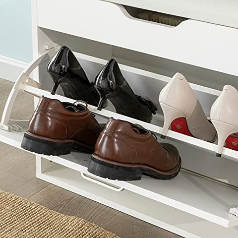 Rootz Shoe Rack Shoe Bench Shoe Cabinet with Folding Padded Seat & Flip - drawer