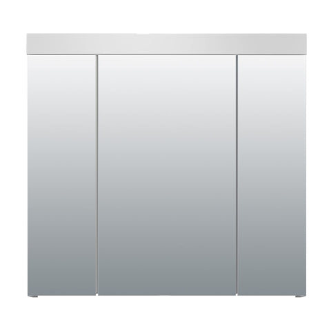 Rootz Modern Bathroom Mirror Cabinet - Stylish Storage Solution - Sleek White High Gloss Finish - Ample Space - 80 x 75 x 16 cm