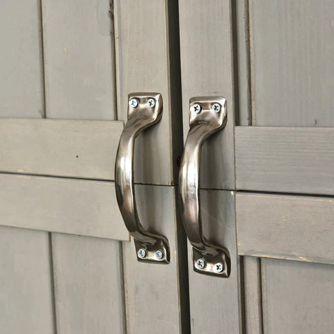 Rootz Tuinhuis - Tuinopslagschuur - Tuinkast - Houten Gereedschapsschuur - Tuinopslagkast - Grijs - 127.5x50x164cm