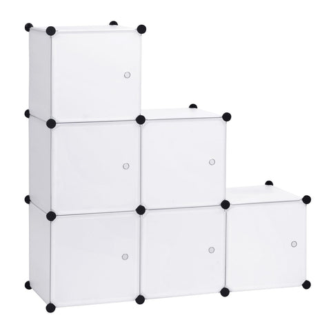 Rootz Wardrobe - Closet - Storage Unit - Clothing Organizer - Shelving System - Cabinet - White - 96x30x96cm