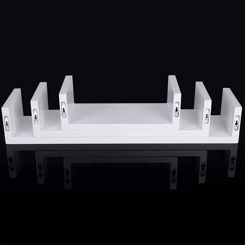 Rootz Wall Shelf - U-shaped Ledge - Floating Bookrack - Display Stand - Storage Holder - Mountable Rack - White - 26.0 x 8.7 x 8.2 inches