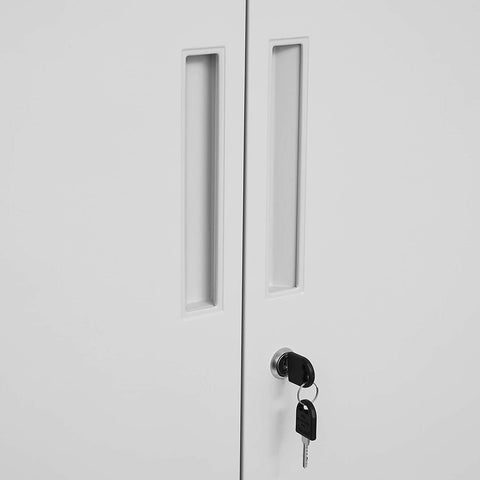 Rootz File Cabinet - Office Cabinet - Storage Cabinet - 5 Shelves - Steel - Grey