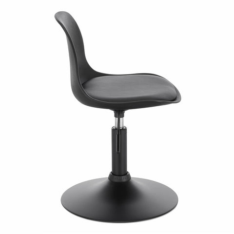 Rootz Verstelbare Zitkruk - Ergonomische Stoel - Draaikruk - Thuiskantoorstoel - Eetkamerstoel - Barstoel - Kapkruk - Zwart - 16,5x15,7x13,8 inch
