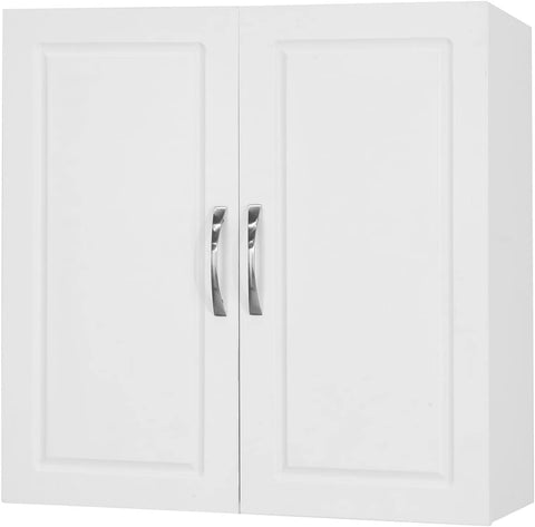 Rootz Weißer Wandschrank für Küche und Badezimmer, Wandschrank mit Doppeltüren