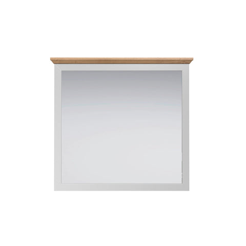 Rootz Landside Spiegel - Reflecterend glas - Wandaccessoire - Decorversterker - Kamerverlichter - Make-upspiegel - Lichtgrijs/Artisan Eiken - 91 x 82 x 4 cm