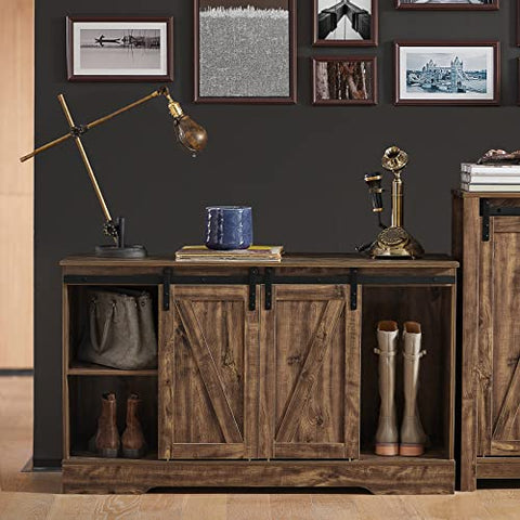 Rootz Storage Cabinet Sideboard with 2 Sliding Doors - Kitchen Dining Room Sideboard Storage Cabinet Cupboard Hall Cabinet