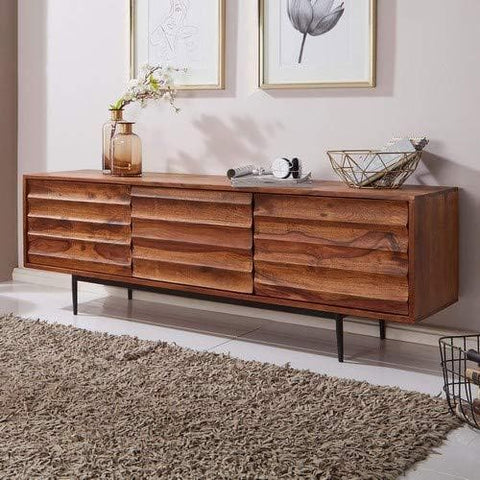 Rootz Sideboards - Sideboard Cabinets - Low TV cabinet - Brown - 147 x 38 x 50 cm