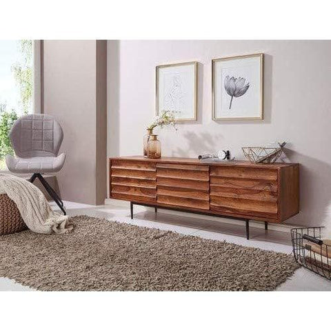 Rootz Sideboards - Sideboard Cabinets - Low TV cabinet - Brown - 147 x 38 x 50 cm