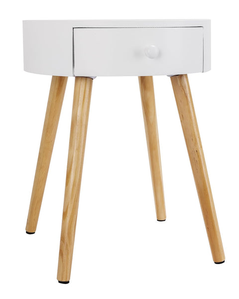 Rootz Bedside Table - Nightstand - Night Table - Accent Table - Side Table - End Table - Storage Stand - White - 38x38x48cm