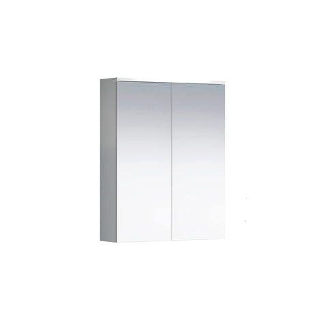 Rootz Mirror Cabinet - Reflective Storage - Wall Unit - Bathroom Organizer - Vanity Holder - Glossy Case - White High Gloss Finish - 60x78x18 cm