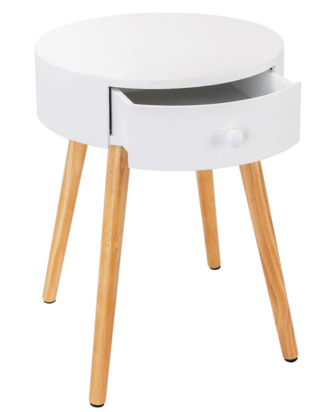 Rootz Bedside Table - Nightstand - Night Table - Accent Table - Side Table - End Table - Storage Stand - White - 38x38x48cm