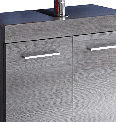 Rootz Badkamer Wastafel Opbergkast - Stijlvolle Vanity Organizer - Chique Badkast - Smoke Silver Elegance - 58x57x31 cm