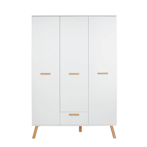 Rootz Modern Wardrobe - Closet - Storage Cabinet - Clothes Organizer - Dresser - Cupboard - Armoire - White - 130 x 190 x 60 cm
