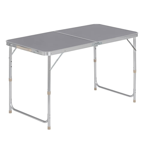 WOLTU Campingtisch Klapptisch Gartentisch Arbeitstisch Balkon höhenverstellbar Aluminium MDF Grijs CPT8122gr