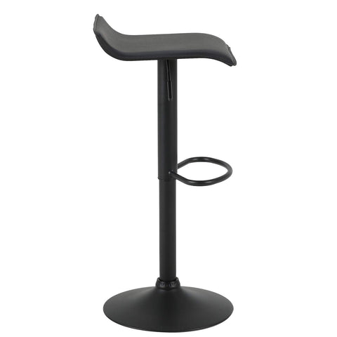 Rootz Barstool - Counter Seat - Bistro Chair - Pub Stool - Adjustable Seat - Kitchen Chair - Dining Stool - Black - 17.3 x 16.9 x 11.8 inches