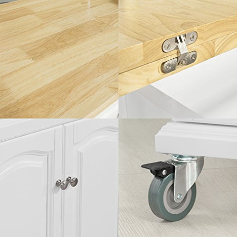 Rootz Keukentrolley met Uitschuifbaar Werkblad - Keukenopbergwagen met Eettafel